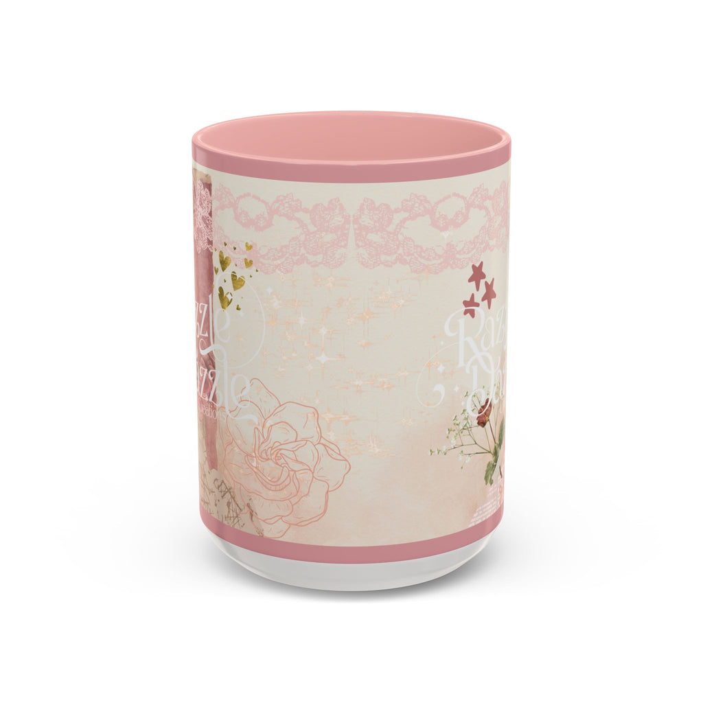 Elegant Floral Accent Coffee Mug | Cute Gift for Tea Lovers, Razzle Dazzle Mug, 11oz & 15oz Options