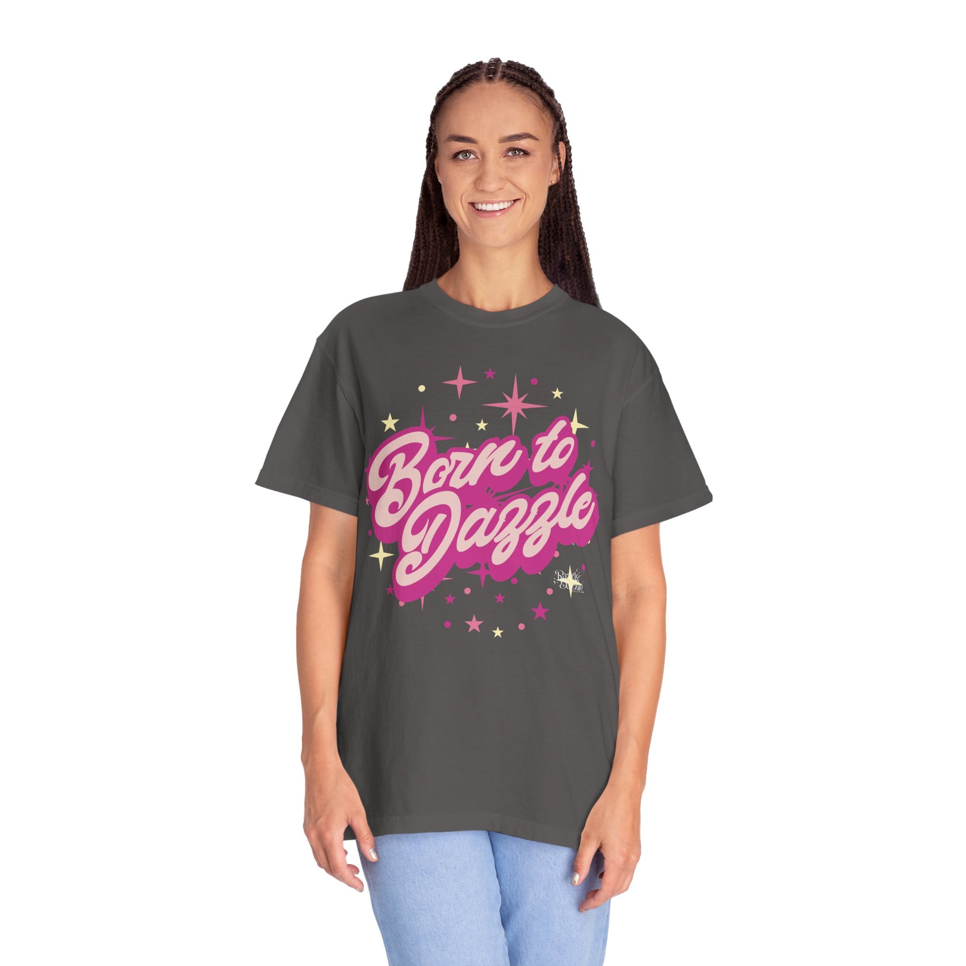 Born to Dazzle Unisex Garment-Dyed T-shirt, Graphic Tee, Vintage Style Shirt, Unique Gift, Fun Casual Wear