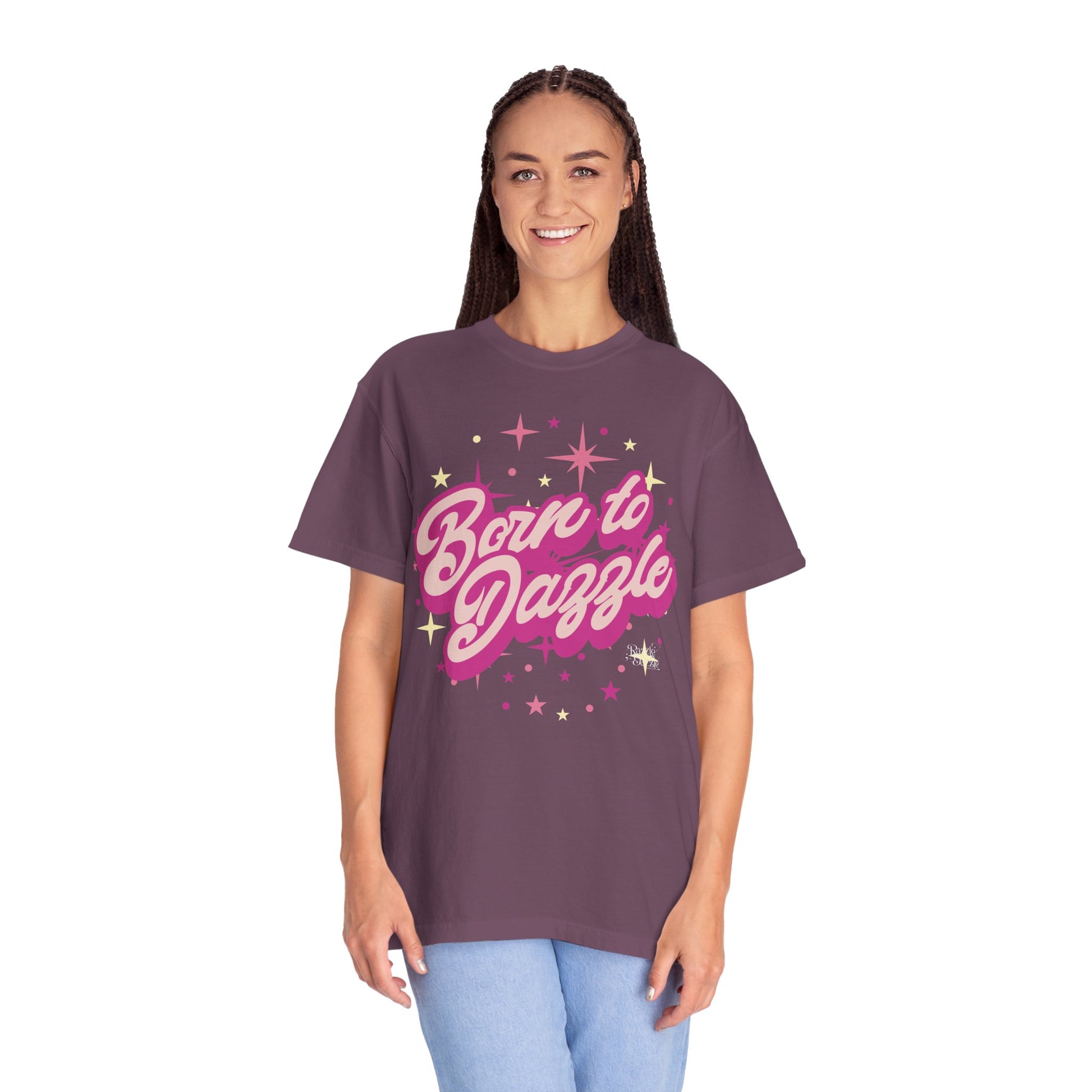 Born to Dazzle Unisex Garment-Dyed T-shirt, Graphic Tee, Vintage Style Shirt, Unique Gift, Fun Casual Wear