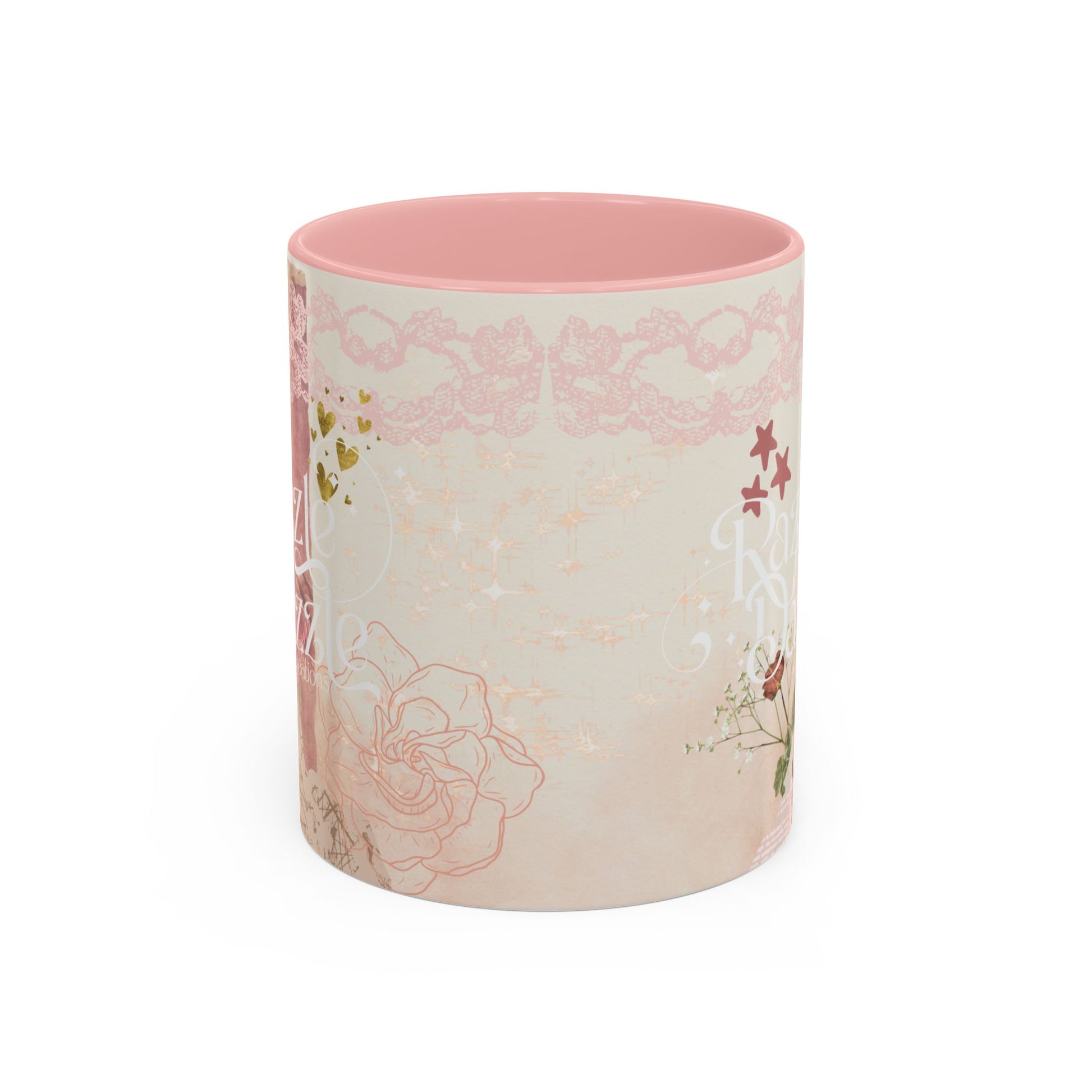 Elegant Floral Accent Coffee Mug | Cute Gift for Tea Lovers, Razzle Dazzle Mug, 11oz & 15oz Options