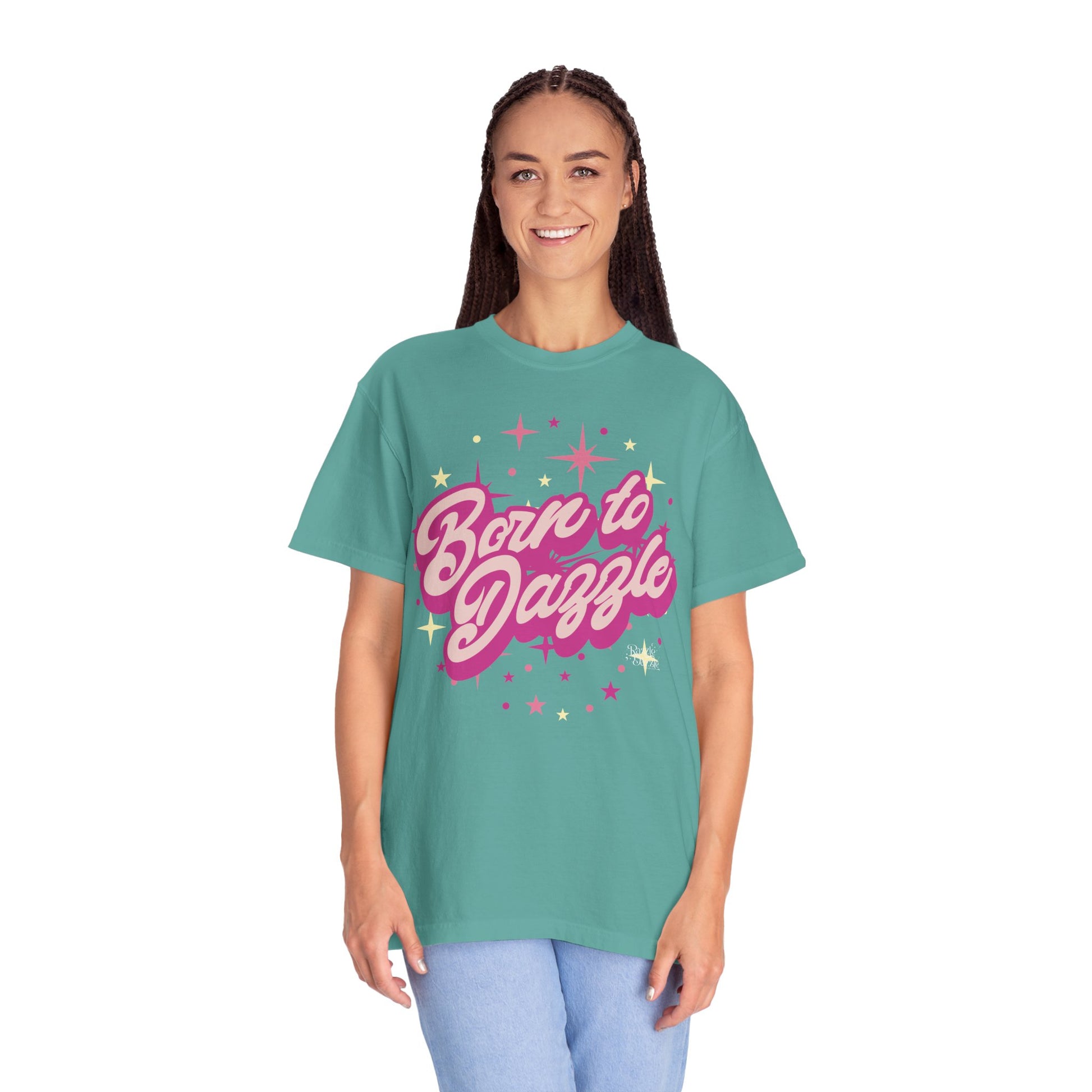 Born to Dazzle Unisex Garment-Dyed T-shirt, Graphic Tee, Vintage Style Shirt, Unique Gift, Fun Casual Wear