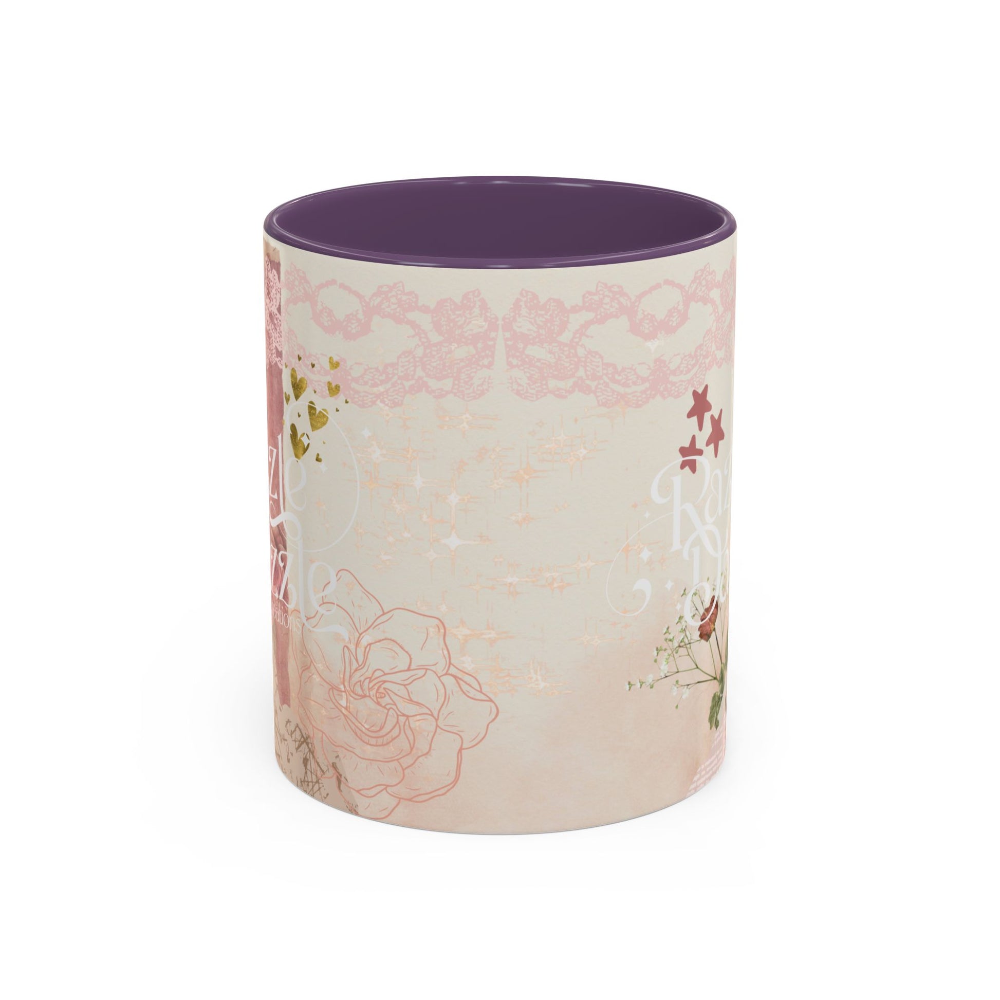 Elegant Floral Accent Coffee Mug | Cute Gift for Tea Lovers, Razzle Dazzle Mug, 11oz & 15oz Options